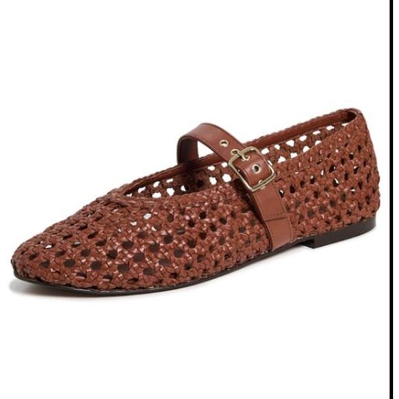 Madewell Remy Open Weave Mary Jane Flats 7.5 Brown NWT Leather NU875 Grommet - Picture 5 of 5